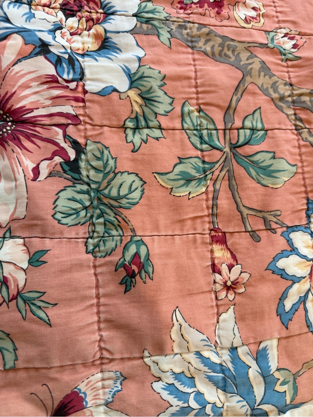 Handmade Patchwork Quilt 76x98 Floral Backing Cottage Farmhouse Queen Size - Picture 5 of 10